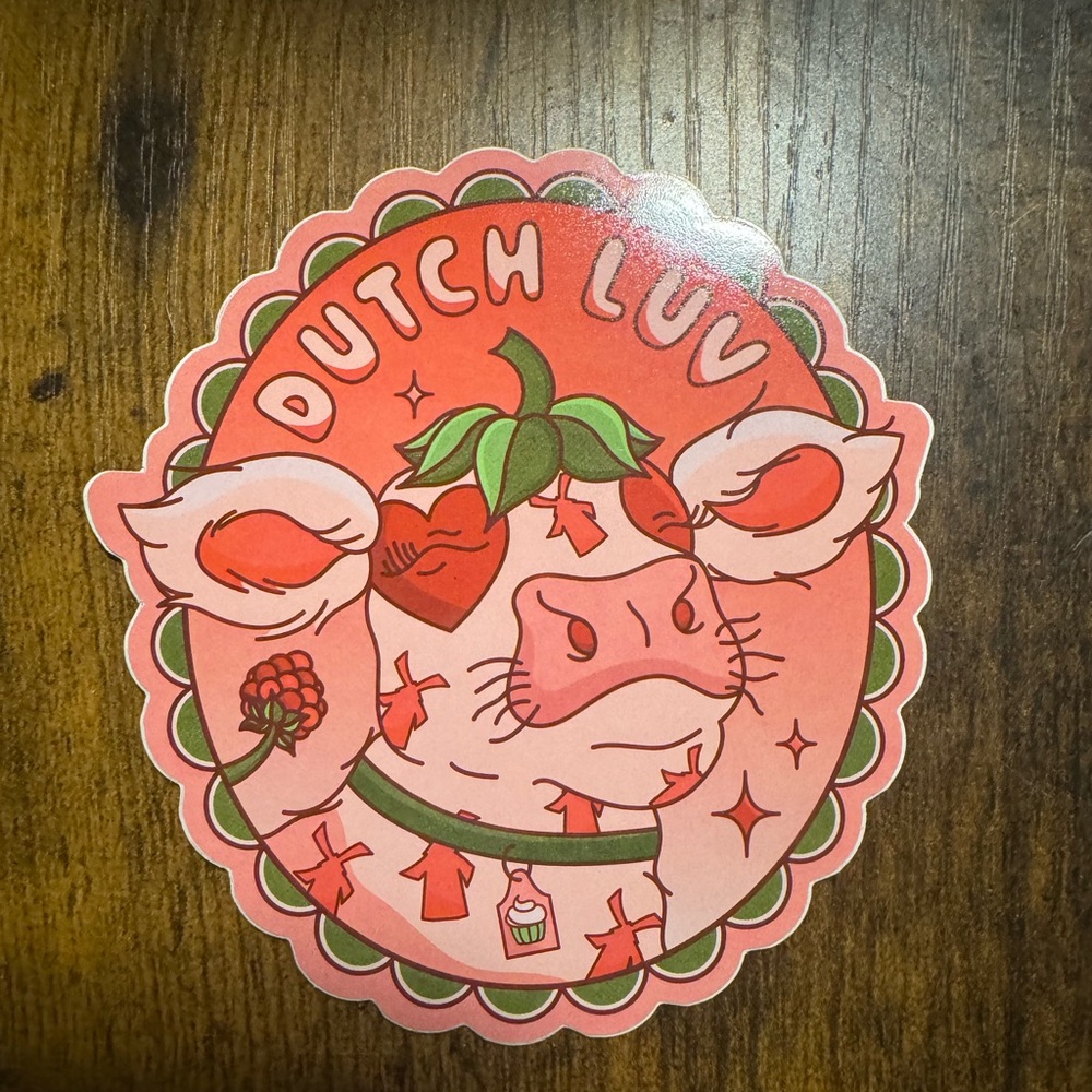 DUTCH BROS STRAWBERRY COW STICKER